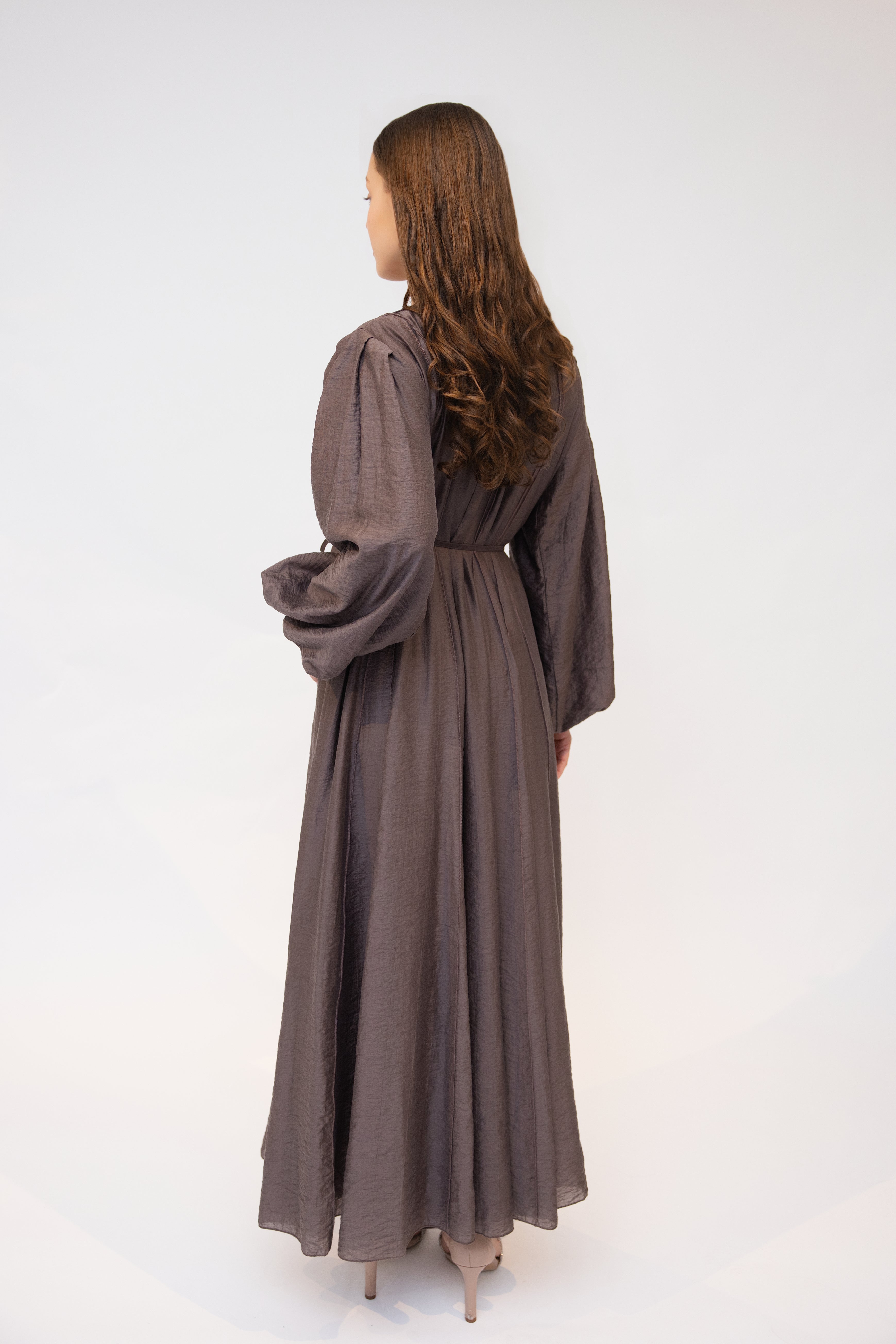 flowy brown maxi dress Brown Maxi Dress With Belt